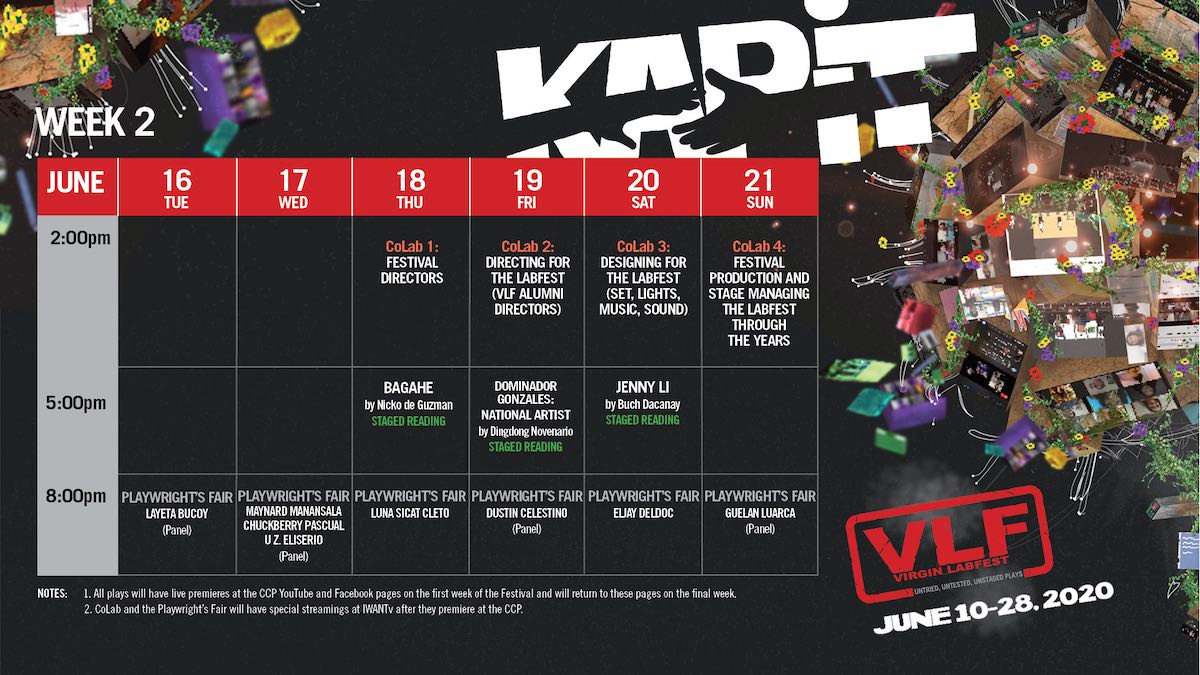 week two schedule virgin labfest